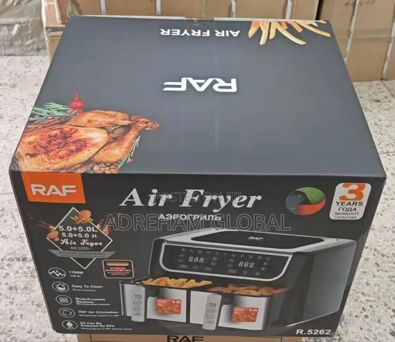 Raf 5l/5l Double Door Air Fryer