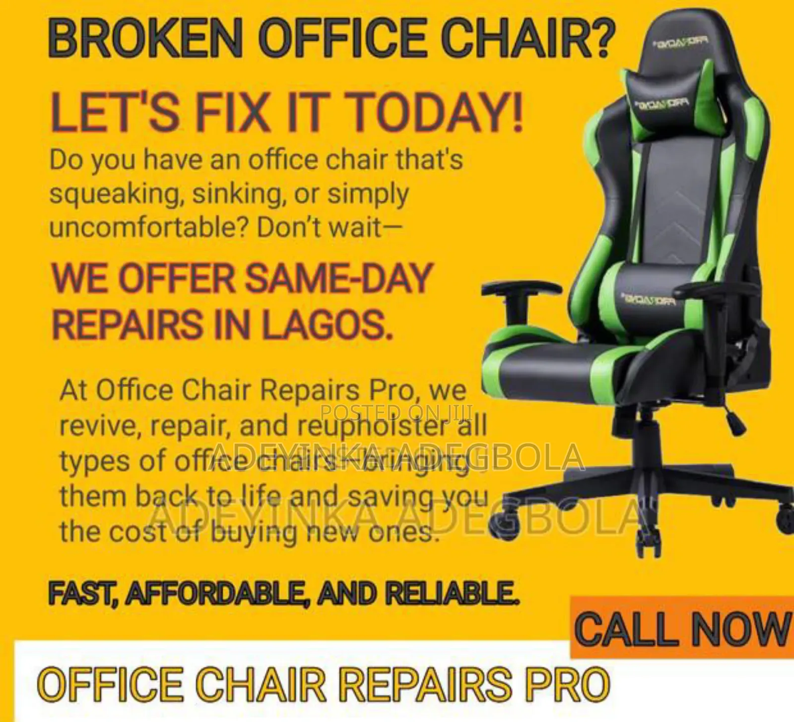 Sinking Office Chair? Get It Fixed Today!