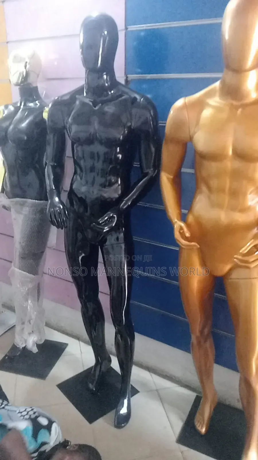 Black Faceless Male Naija Made Fiber Mannequin