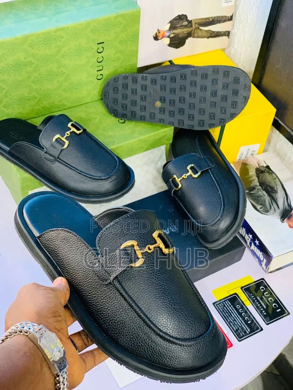 Matte Leather Gucci Half Shoes