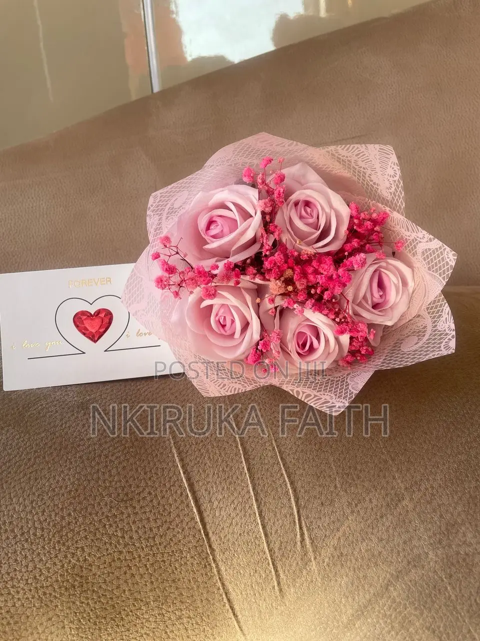 Flower Bouquet With Fillers and Note Card