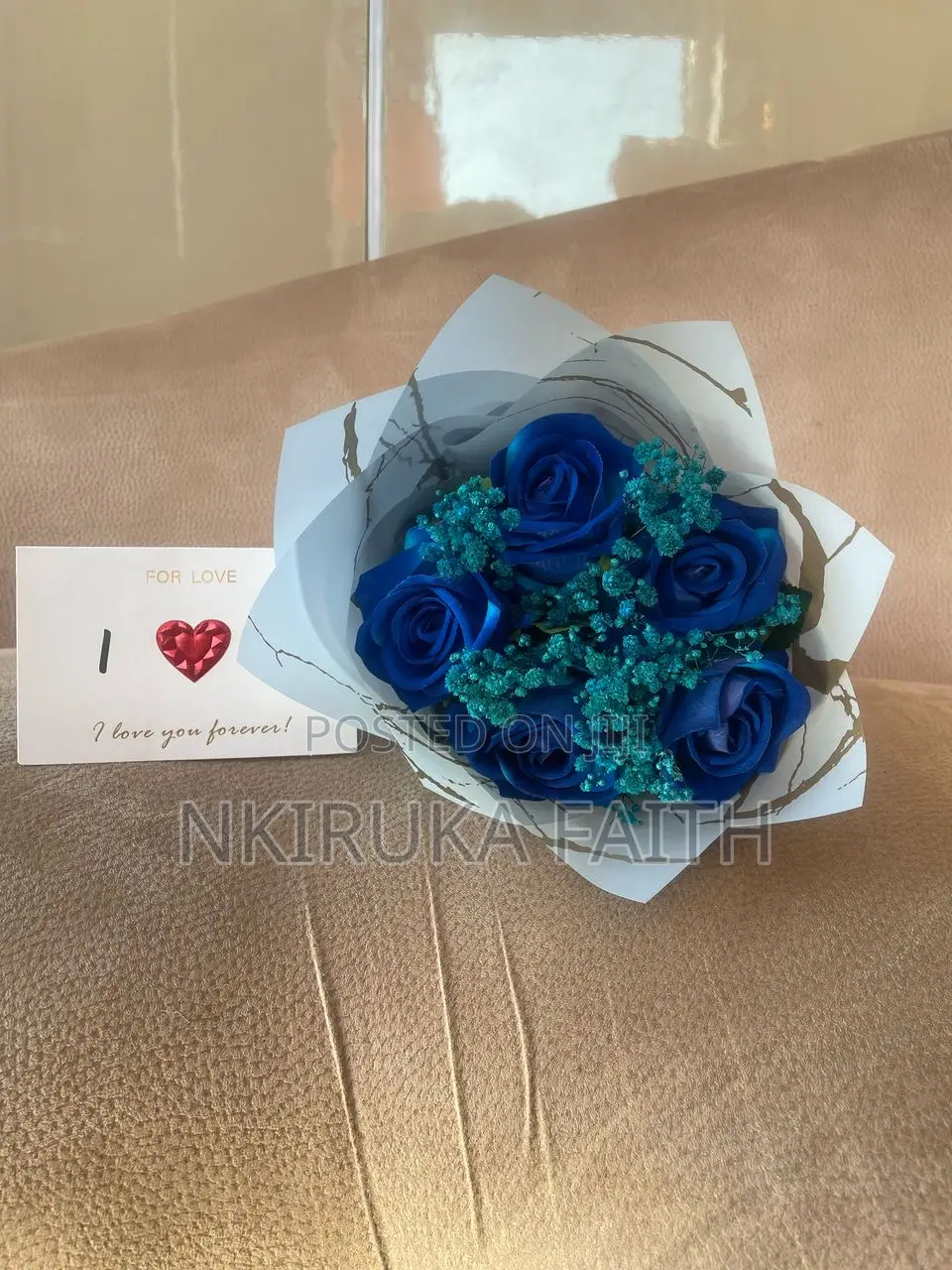 Flower Bouquet With Fillers and Note Card