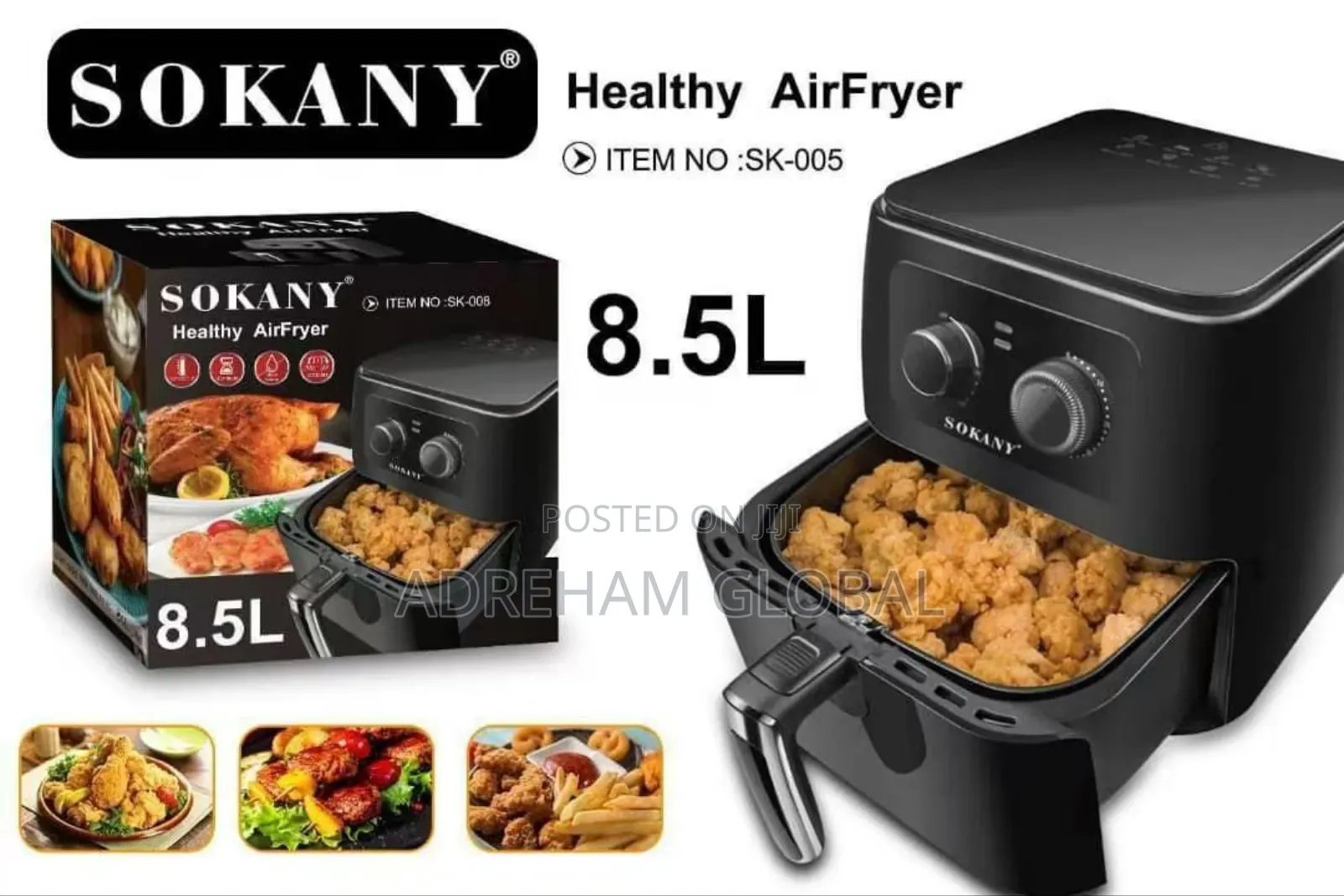 Sokany 8.5l Healthy Air Fryer, Larger Capacity