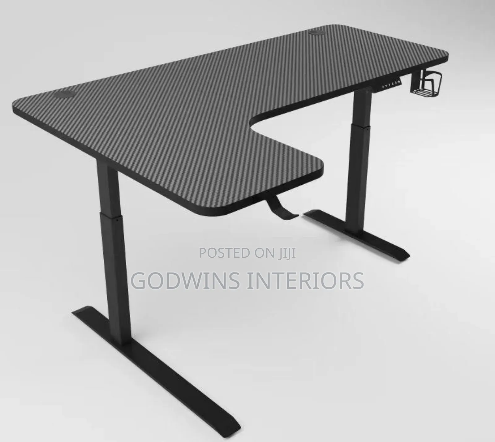L-Shape Adjustable Desk (Black)