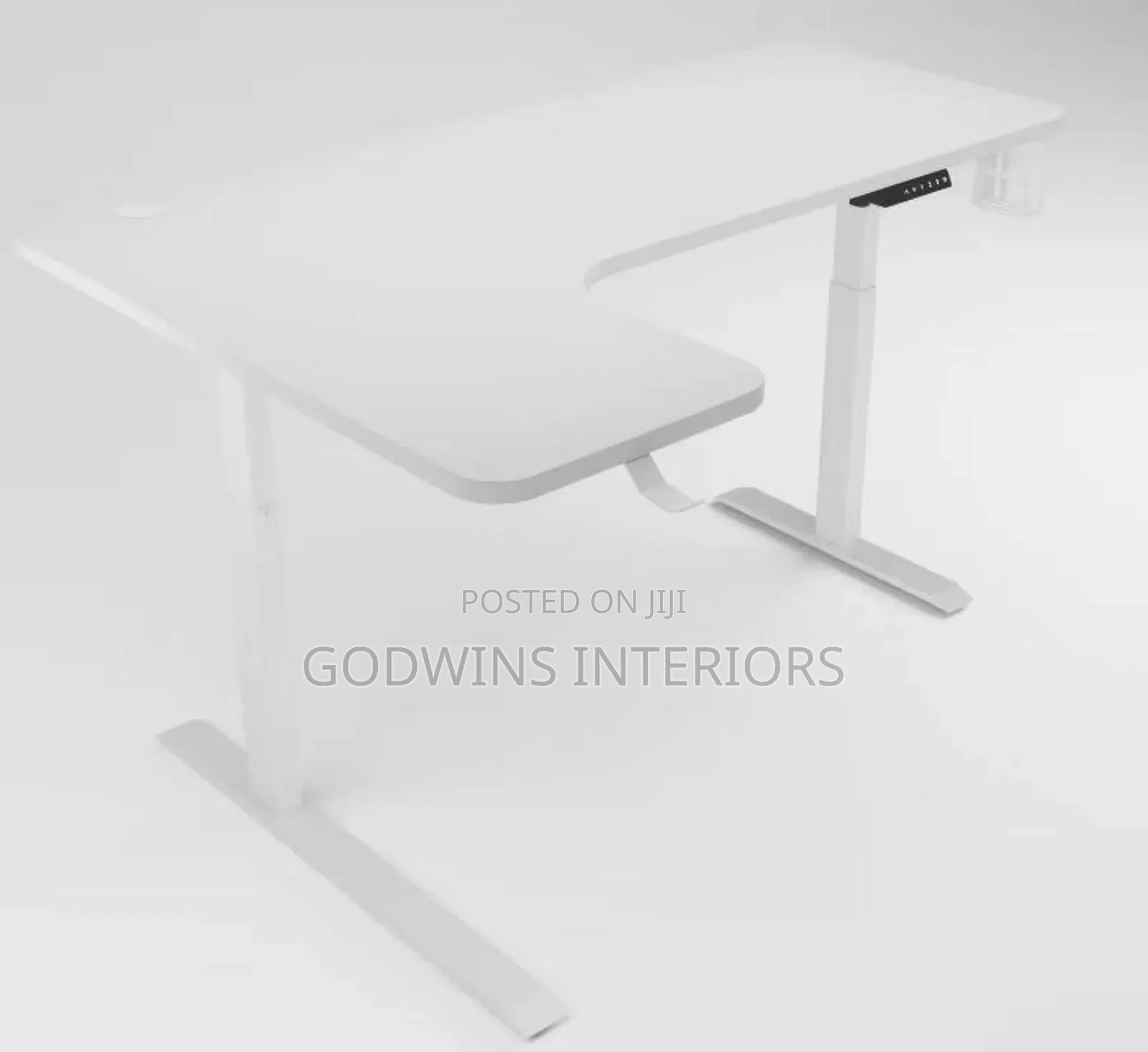 L-Shape Adjustable Desk 1.2mtr White