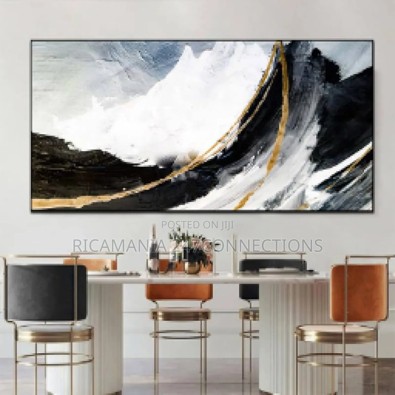 Abstract Canvas 4by2 Black Frame