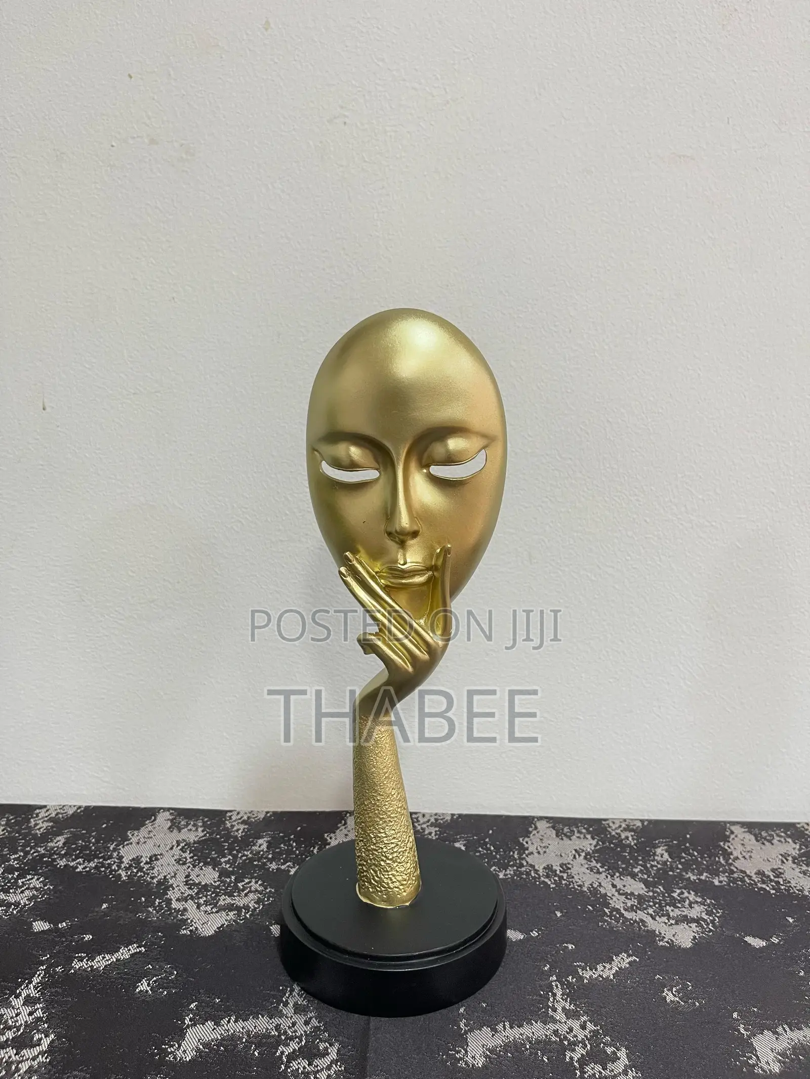 Gold Lady Face Decorative Figurine