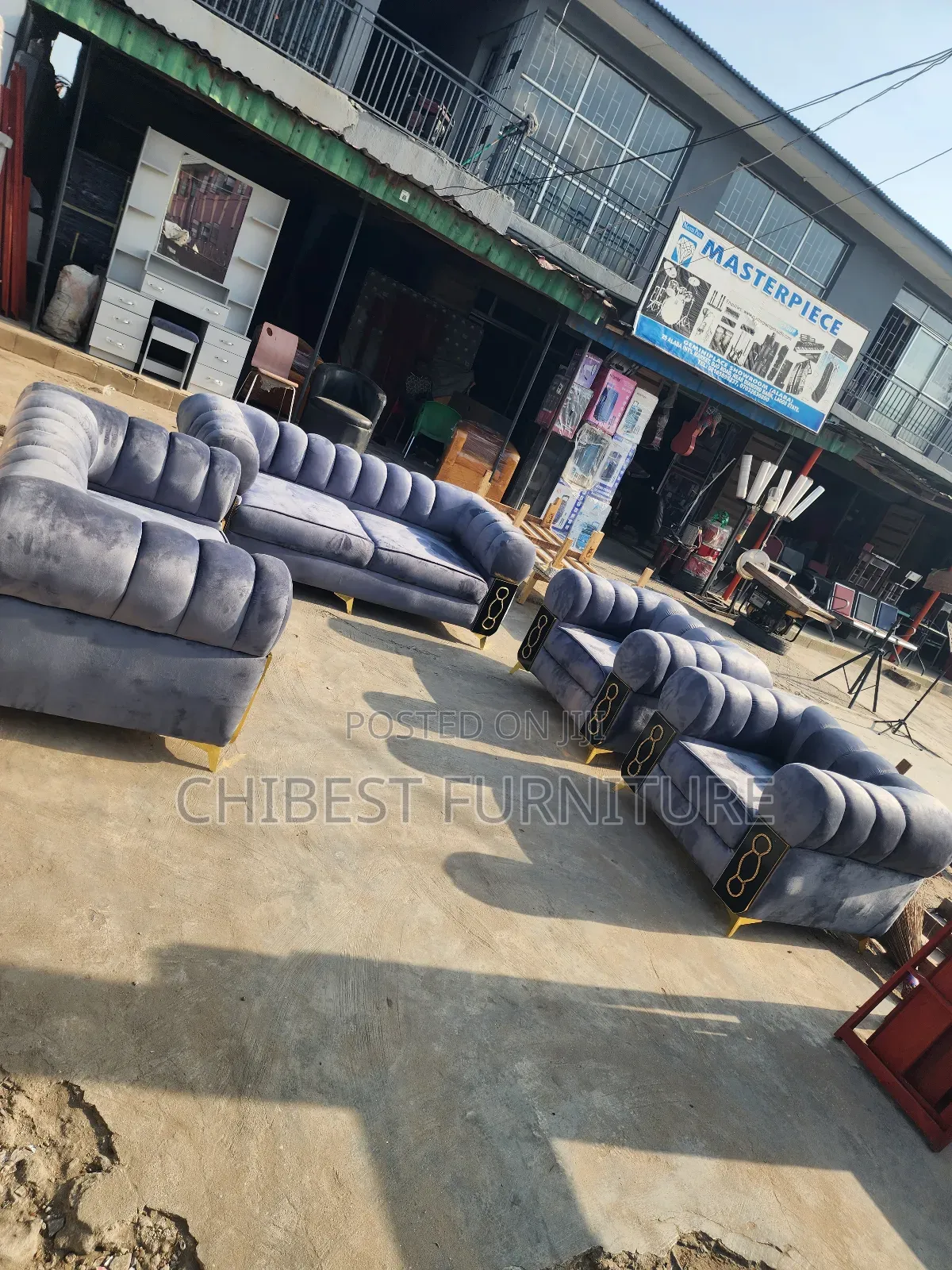 Set of 7 Seaters Fabric Sofa Chairs.