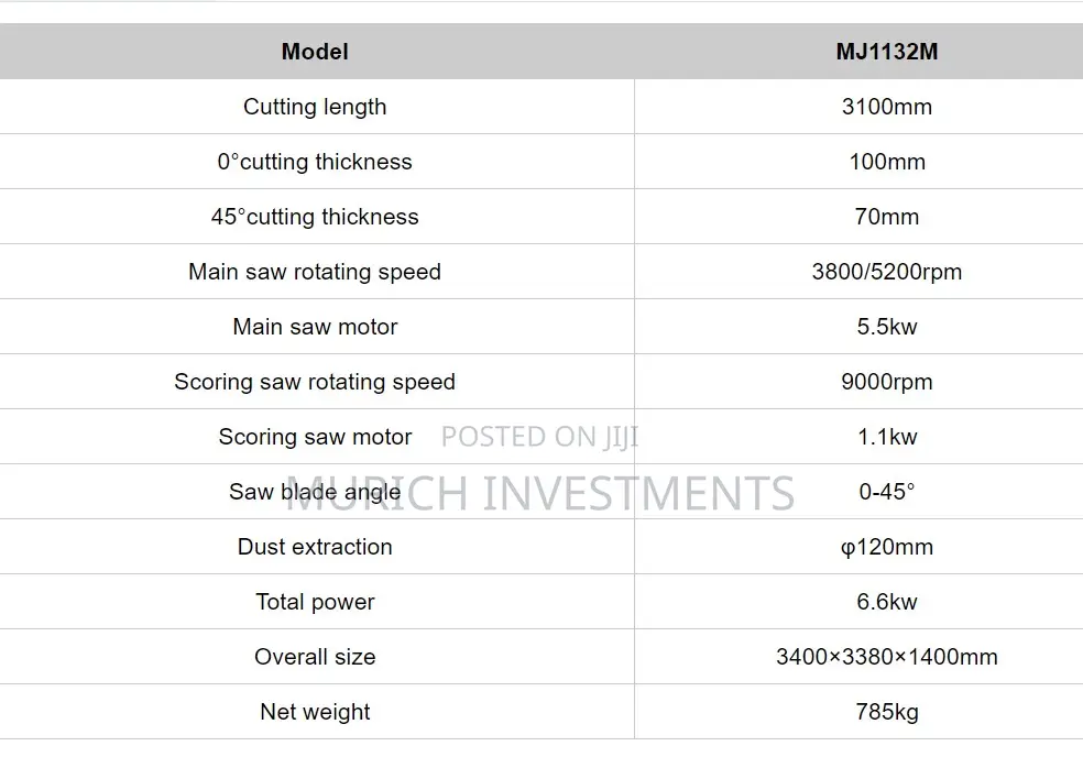 Industrial High-performance Mj1132m Sliding Table Panel Saw