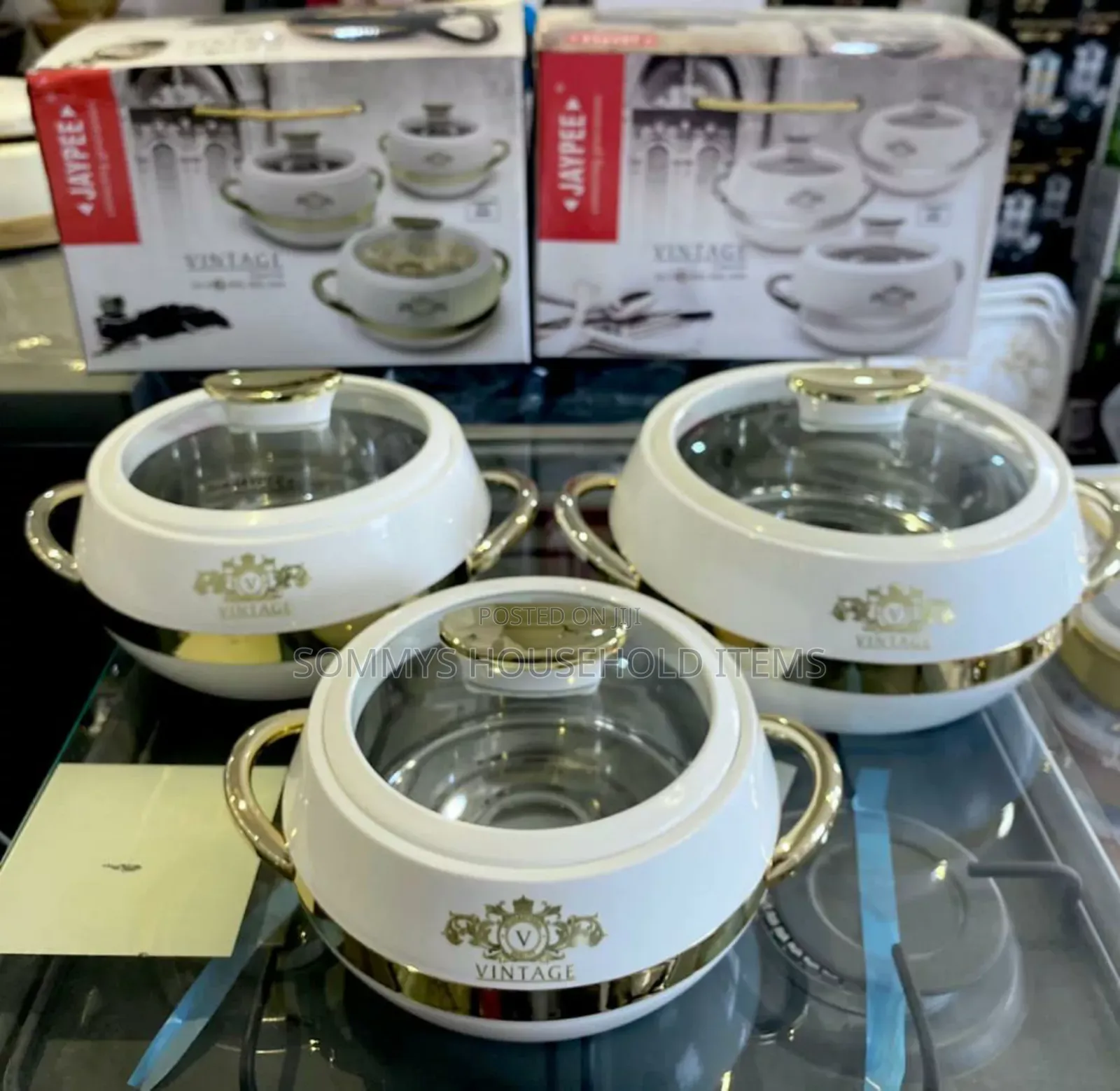 3set Vintage Food Warmer ( White Colour)