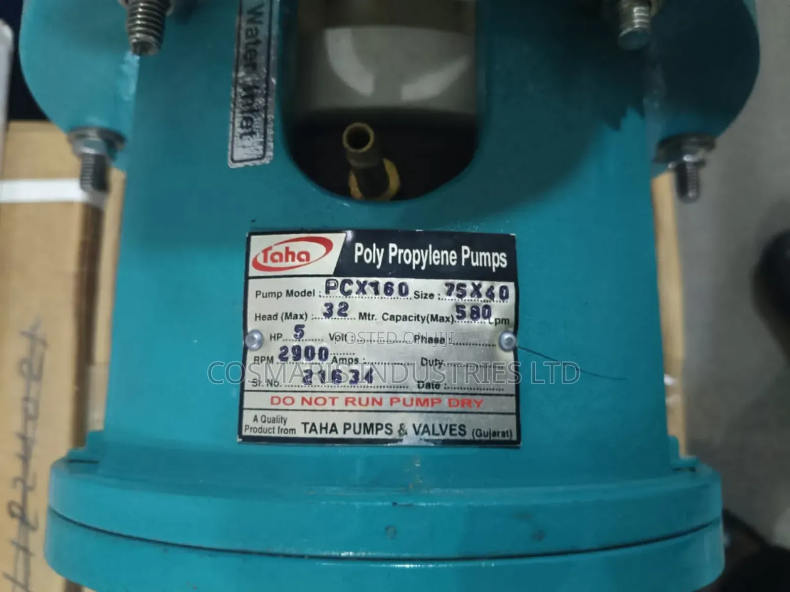Taha Centrifugal End Suction Teflon Pump