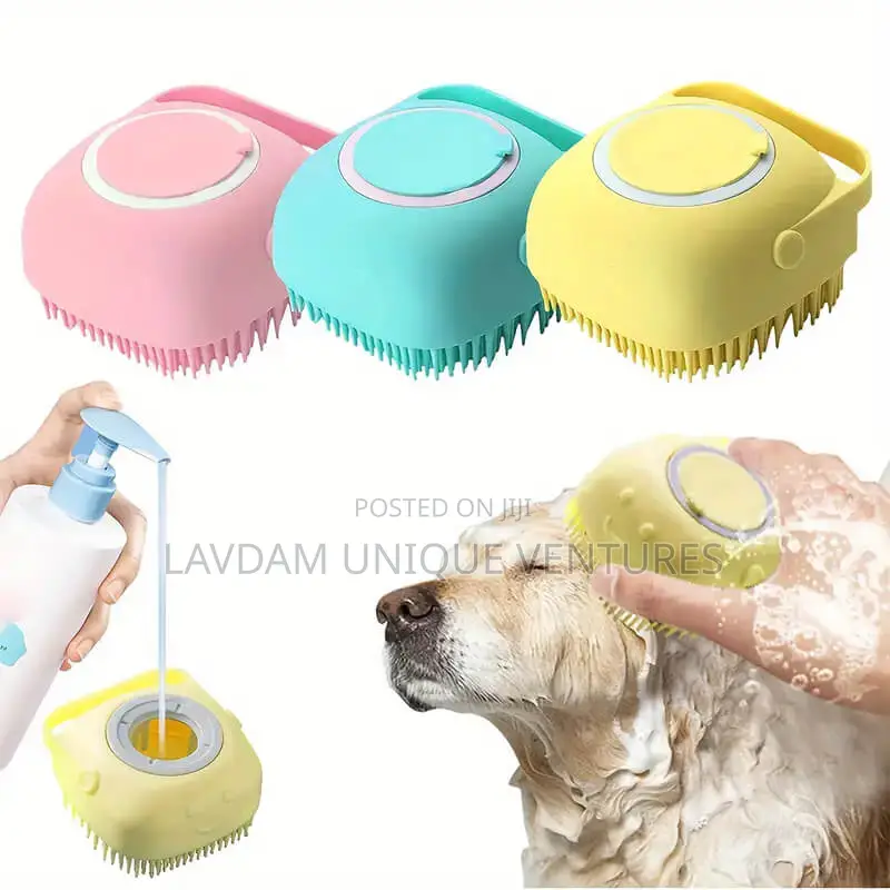 Colorful Silicone Pet Massage Bath Brush Shampoo Dispenser