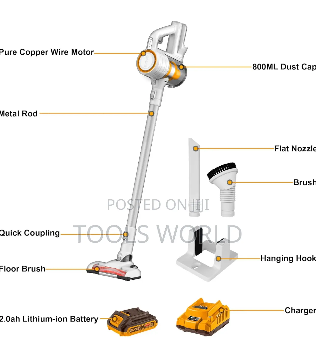 Ingco Cordless Vacuum Cleaner 20v