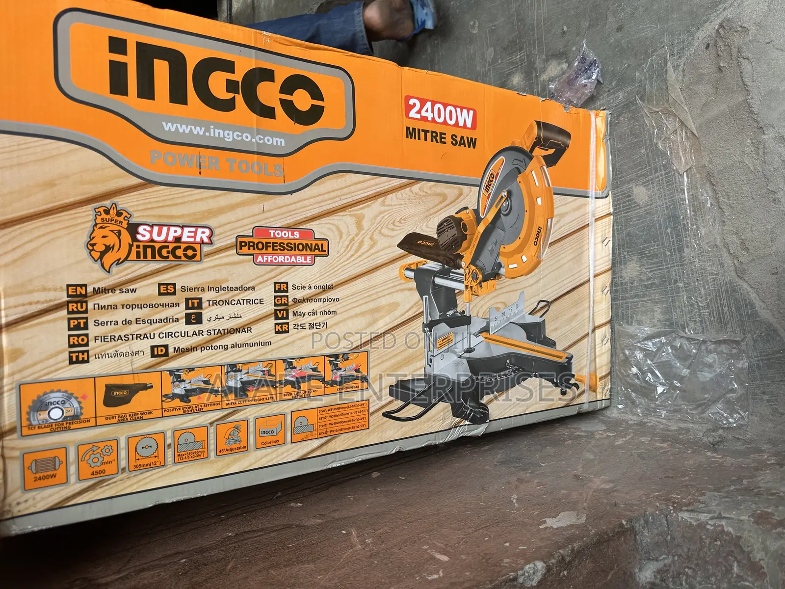 Ingco Compound Miter Saw 2400w Sliding 12 Inche