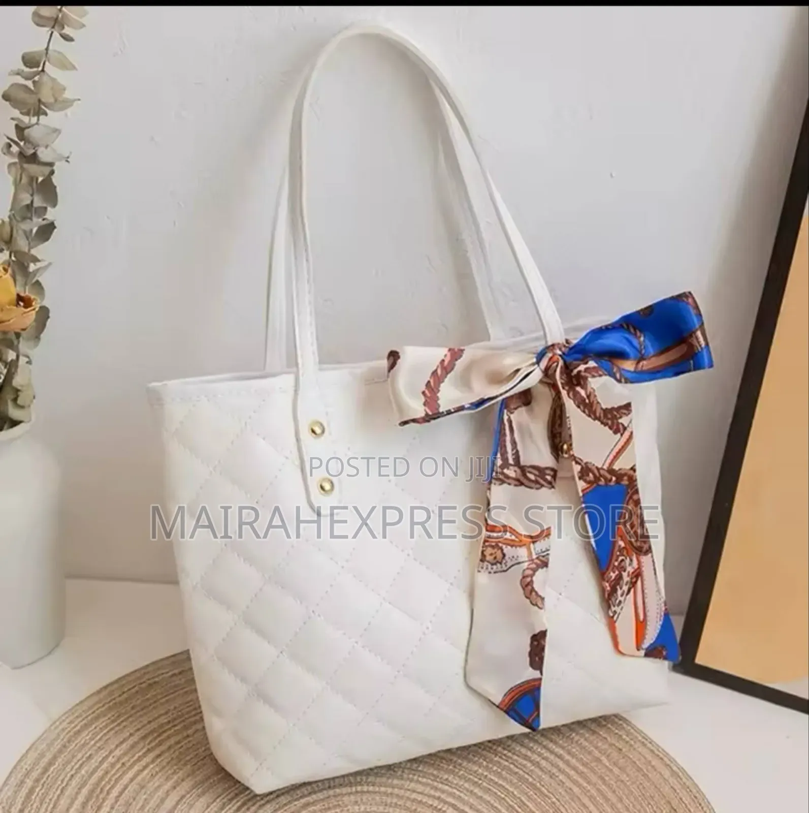 Rhomb Embroidery Handbag Pu Leather Solid Color Underarm Bag