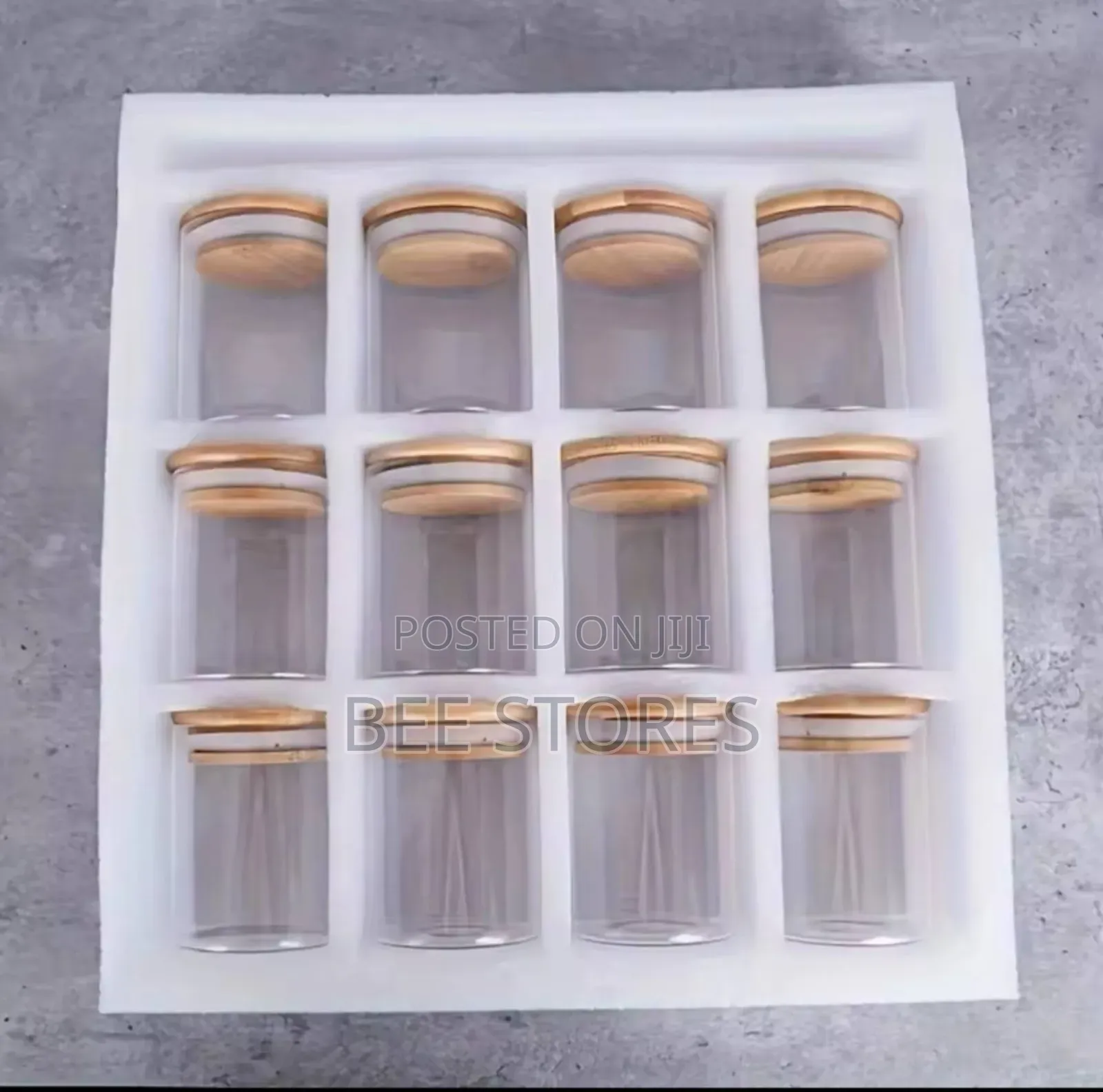 12pcs Spice Storage Cannister With Bamboo Cover