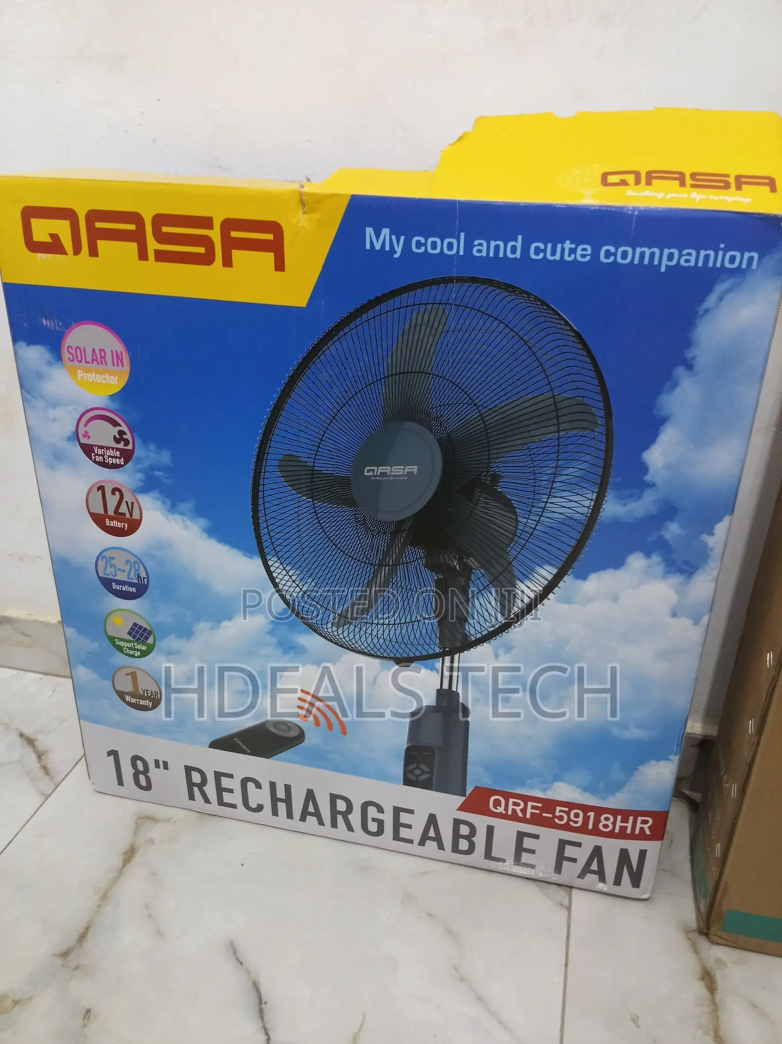 Qasa 18-Inch Standing Fan With Remote Control -QRF-5918hr