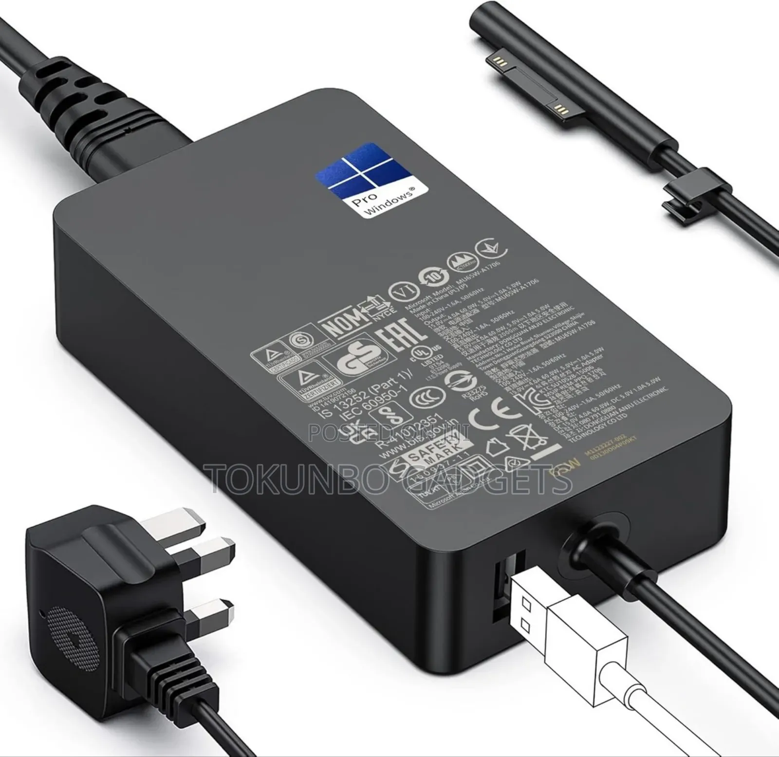 Microsoft Surface 65w Charger for 4 /5/ 6 /7/ Pro/ Go/ Book