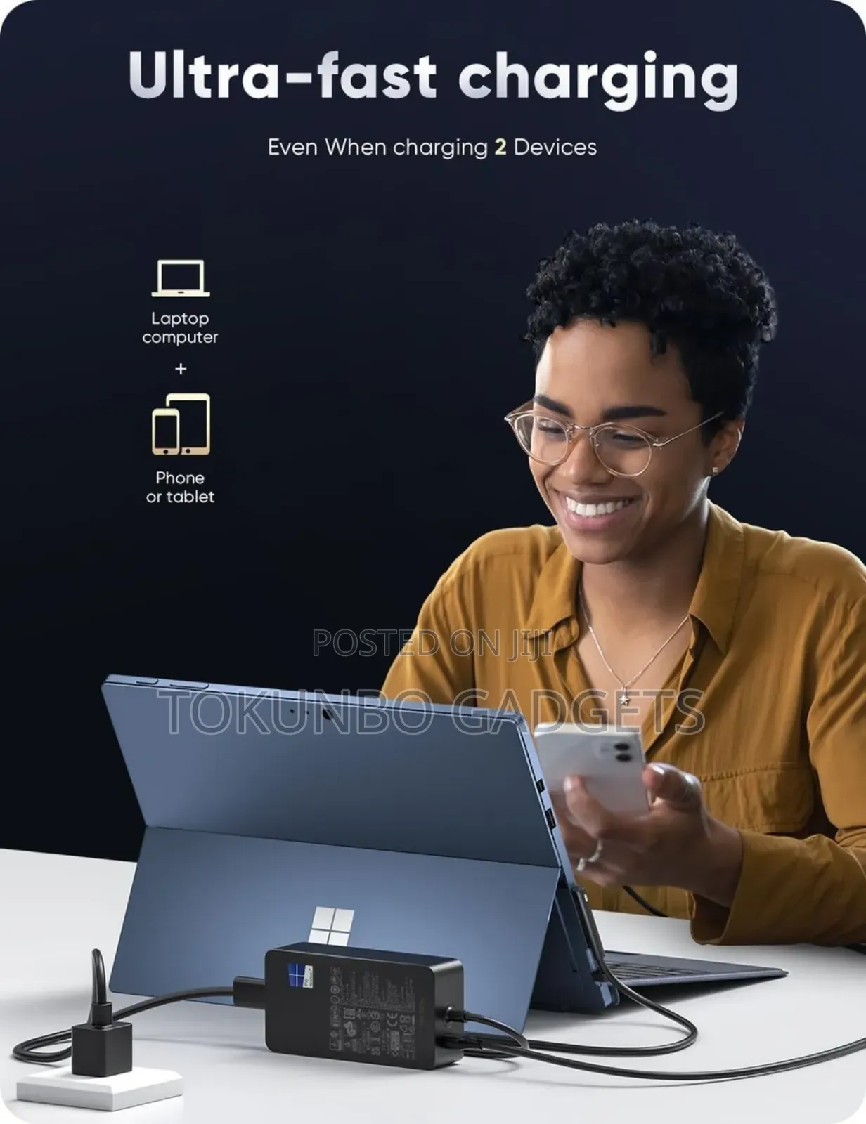Microsoft Surface 65w Charger for 4 /5/ 6 /7/ Pro/ Go/ Book