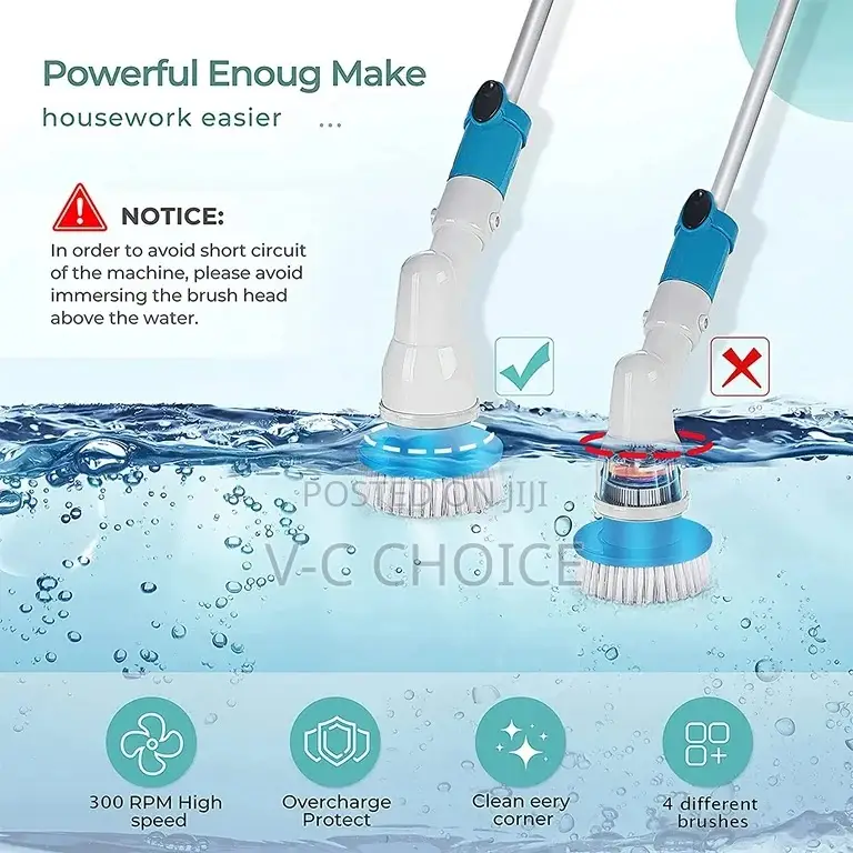 Electric Spin Scrubber Power Brush Floor Scrubber, Cordless