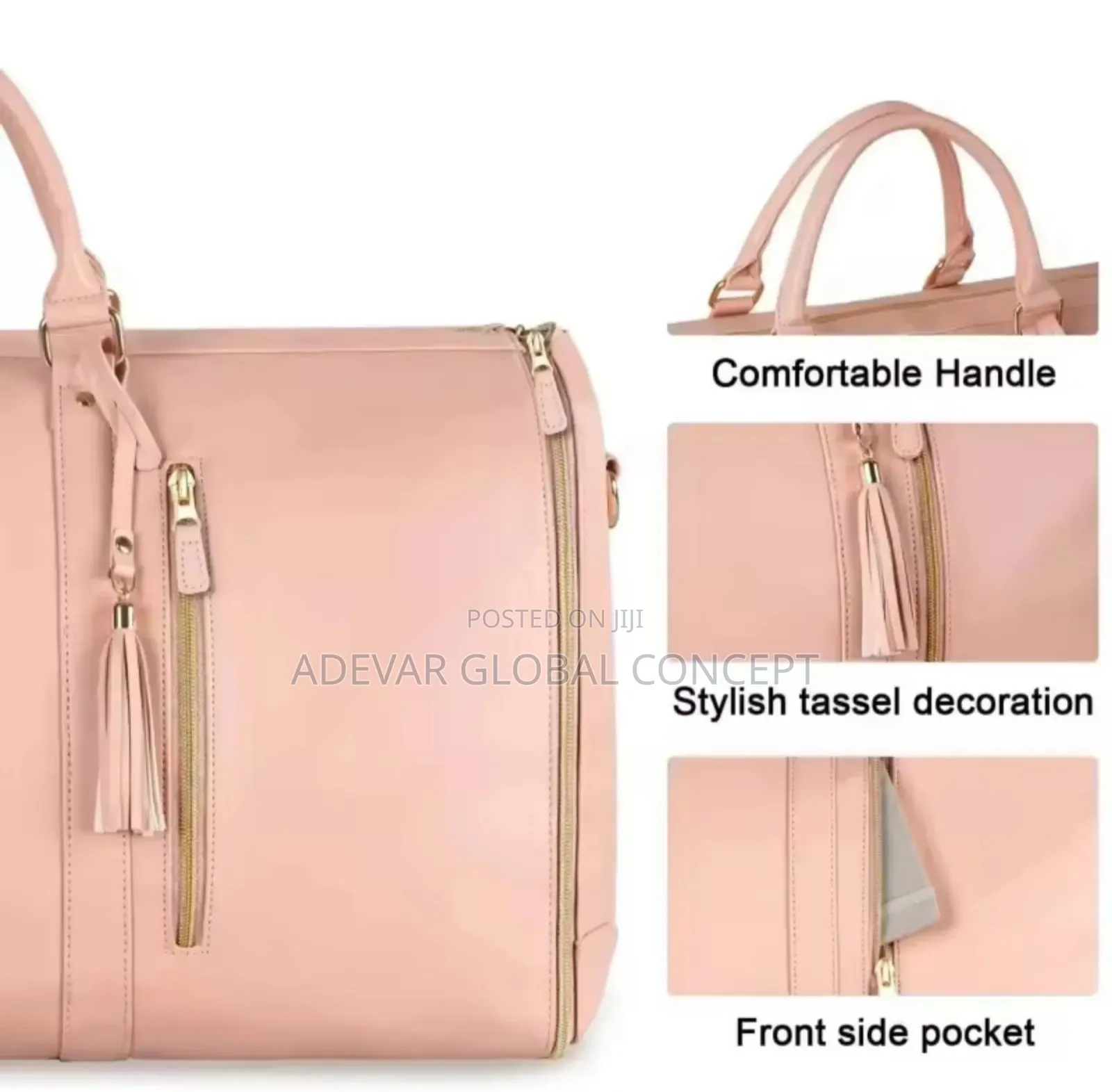Foldable Large Pu Leather Duffel Bag Women's Business Travel