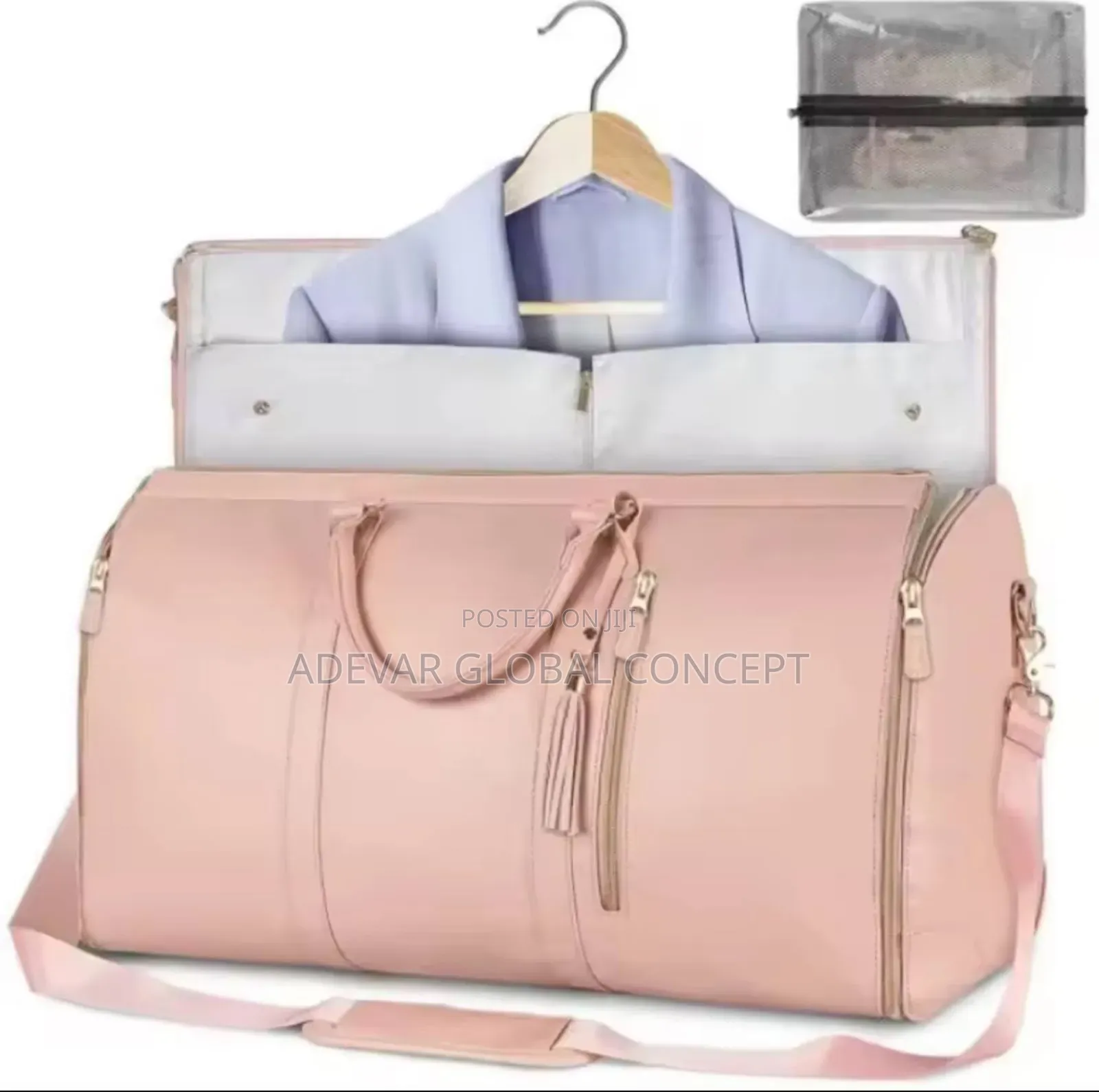 Foldable Large Pu Leather Duffel Bag Women's Business Travel