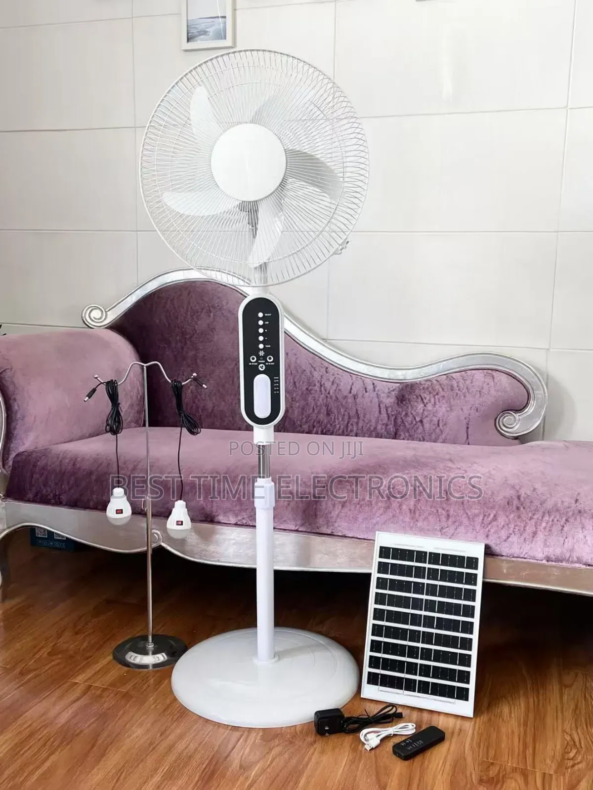 16" Solar Rechargeable Stand Fan