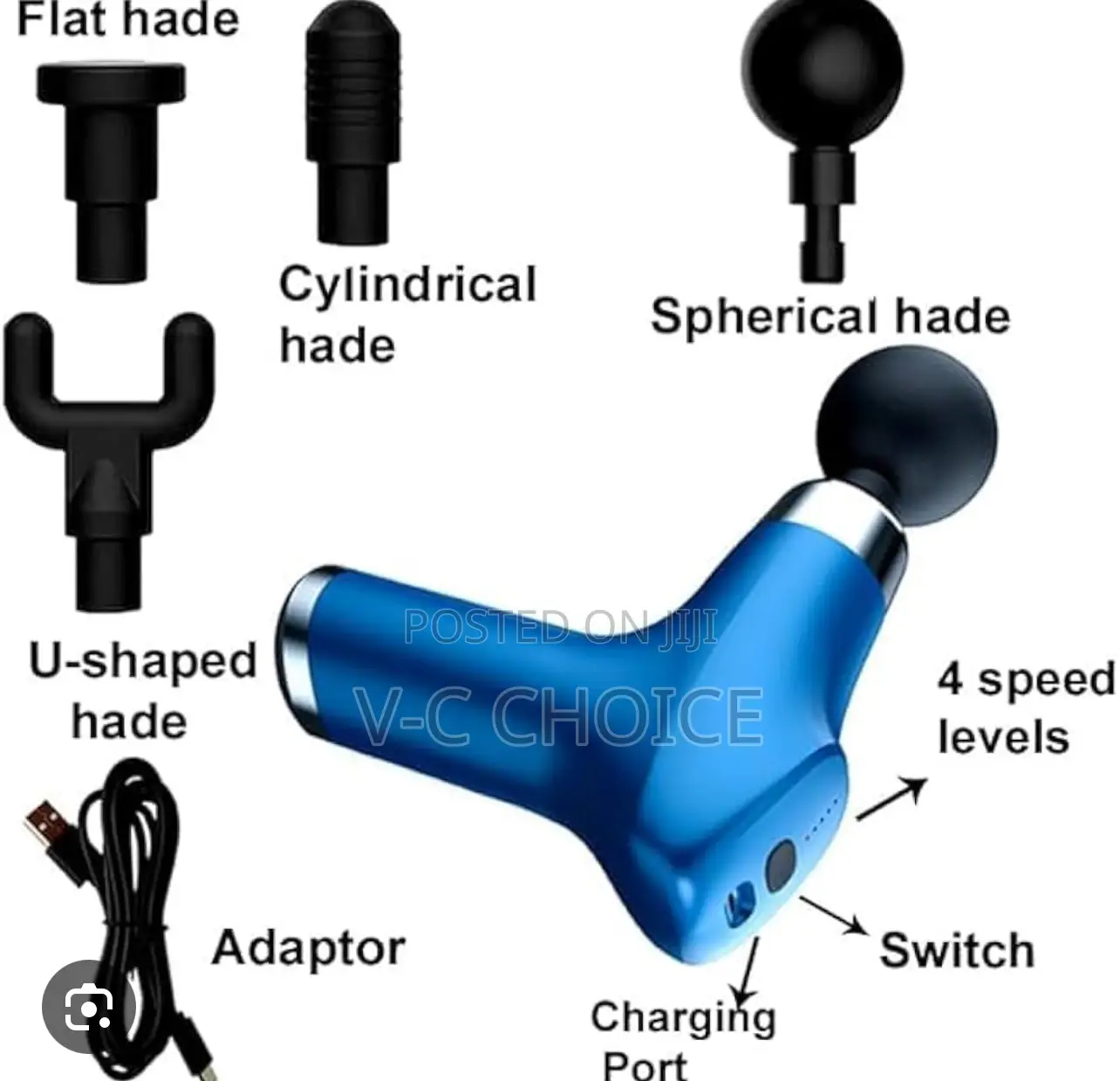 Body Massager Gun With 4 Heads And 6 Adjustable Speed