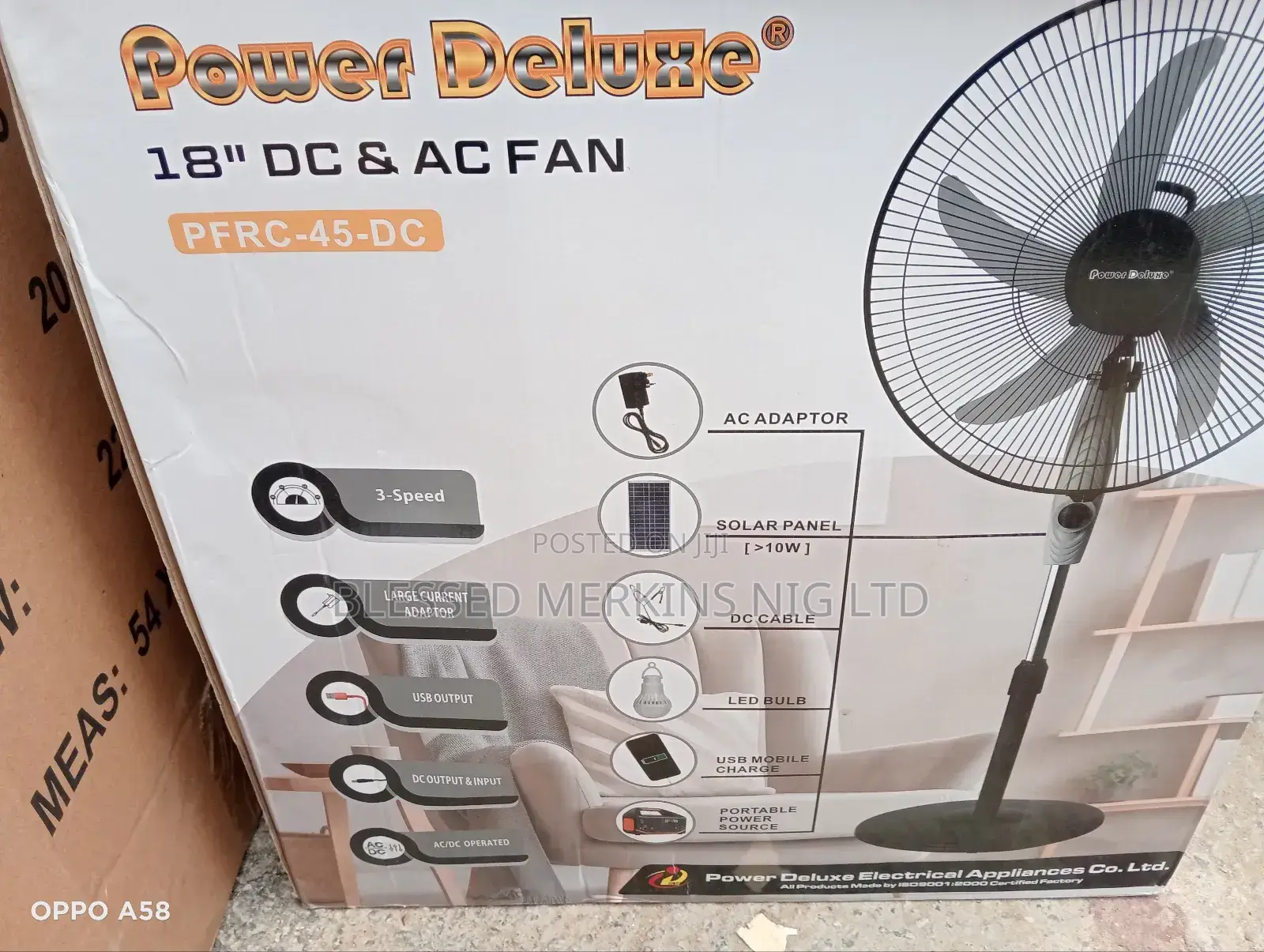 Power Deluxe Standing18" Fan Dc Ac 35watts