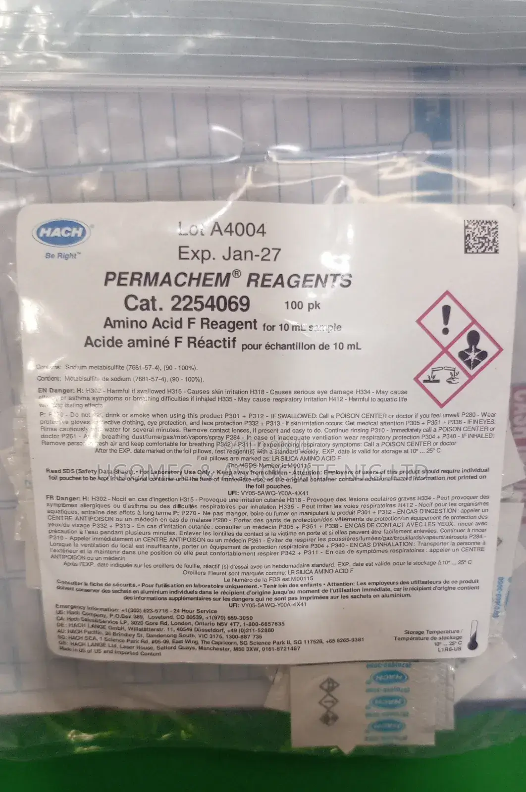 Original Amino Acid F 10mls Hach Reagent (100pcs)