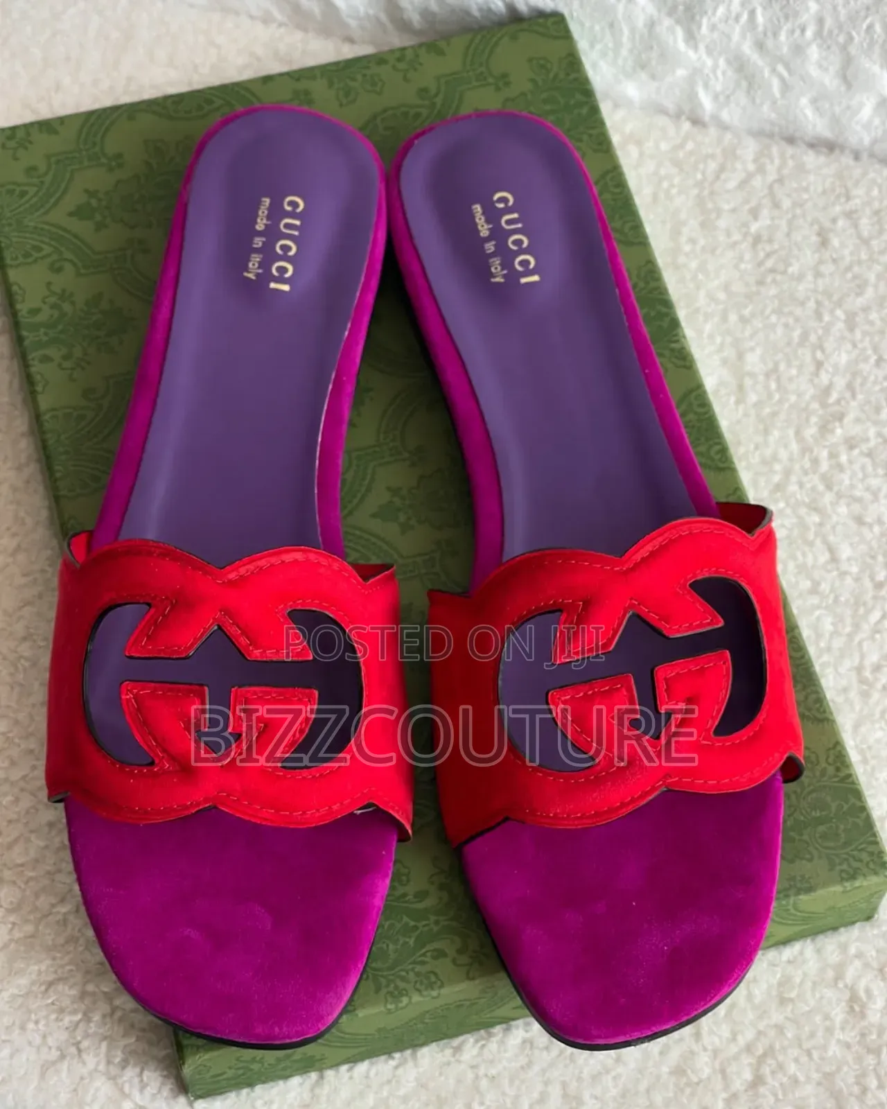 Original Gucci Leather Slippers Available in Store