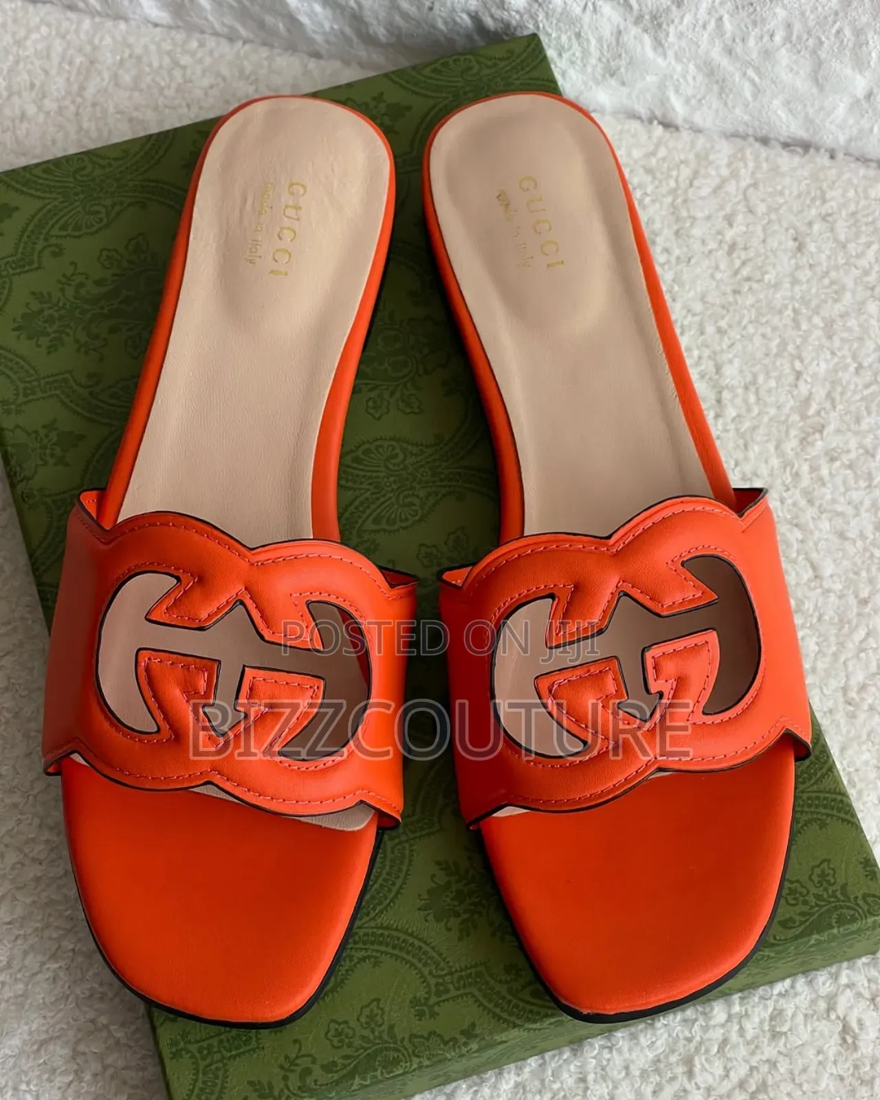 Original Gucci Leather Slippers Available in Store
