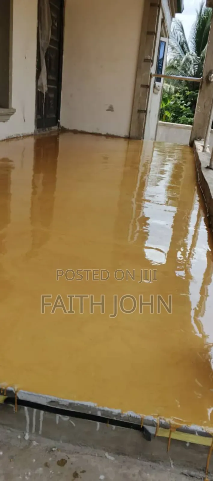 Yellow  Metallic Epoxy Flooring