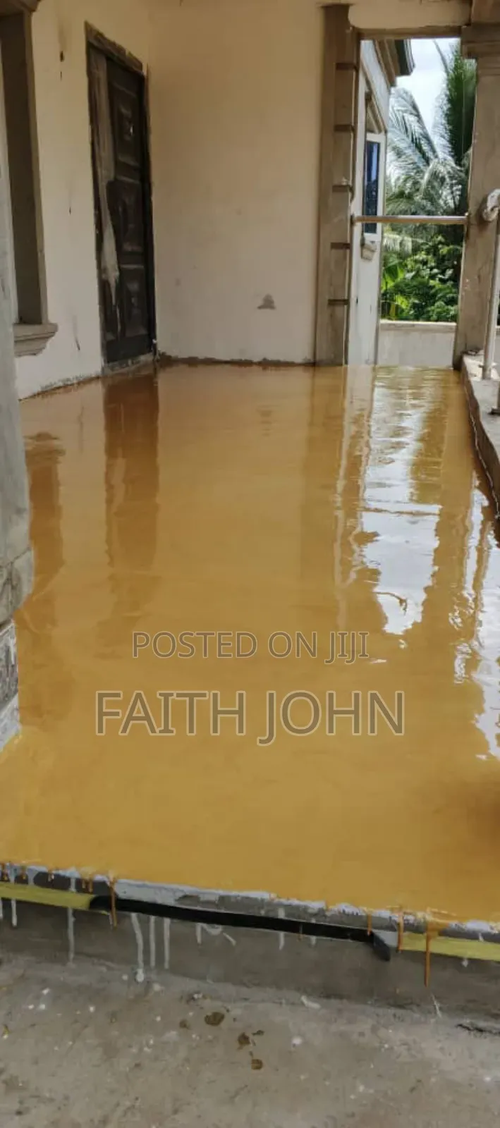 Yellow  Metallic Epoxy Flooring