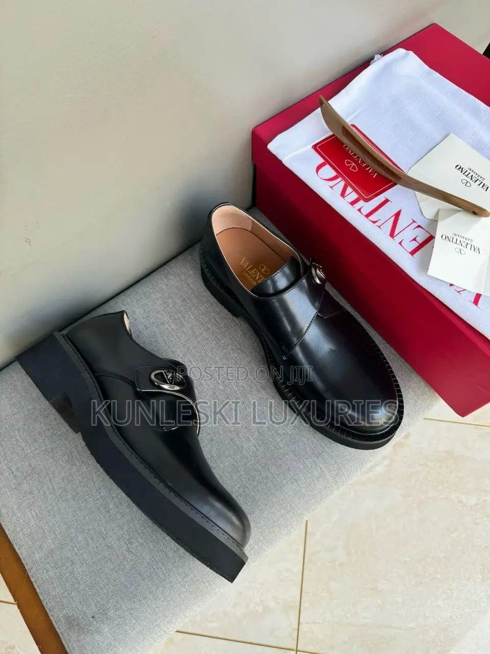 Original Valentino Garavani Black Loafers Shoes