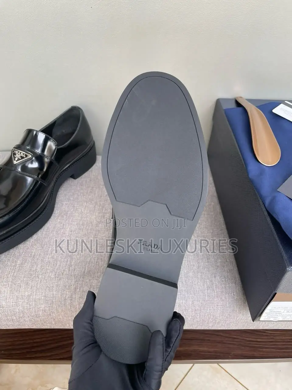 Original Prada Black Loafers Shoes for Men