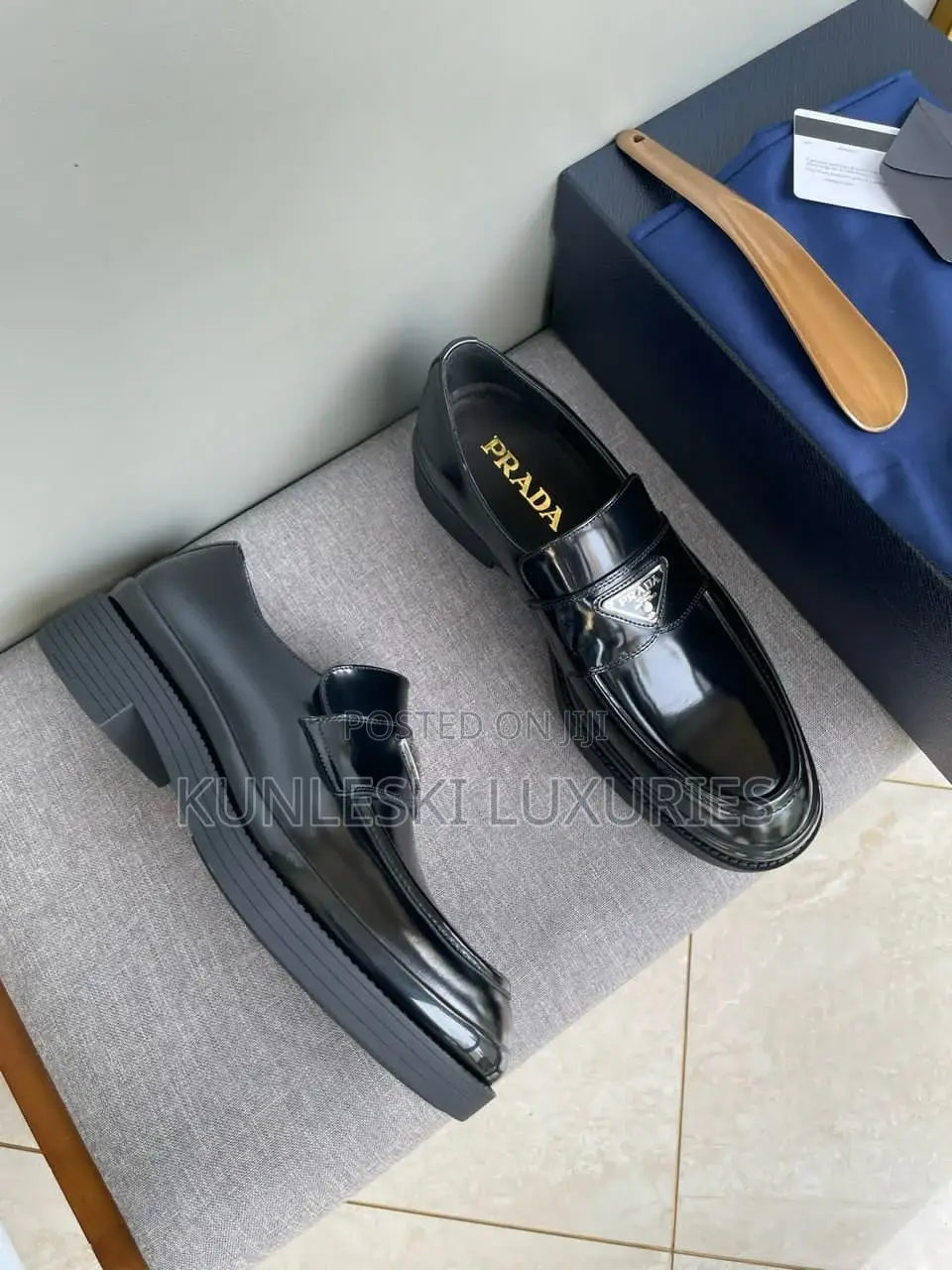 Original Prada Black Loafers Shoes for Men
