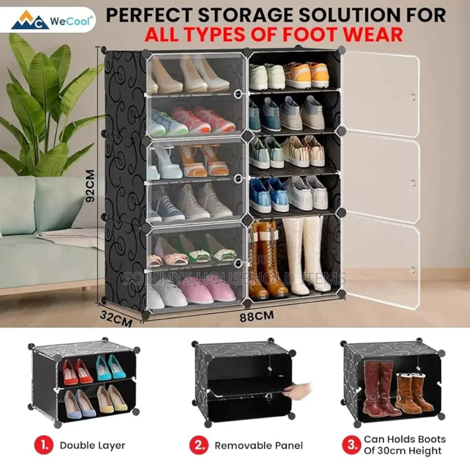 6layers Double Shoe Rack / Wardrobe Shoe Rack