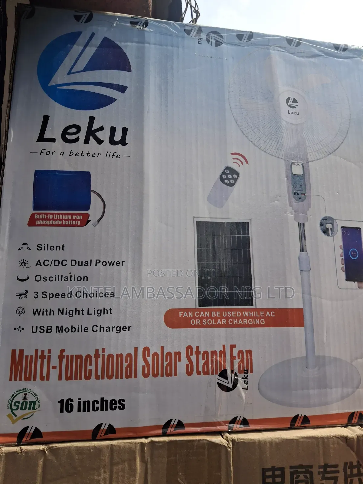 Q6" Multifunctional Solar Standing Fan