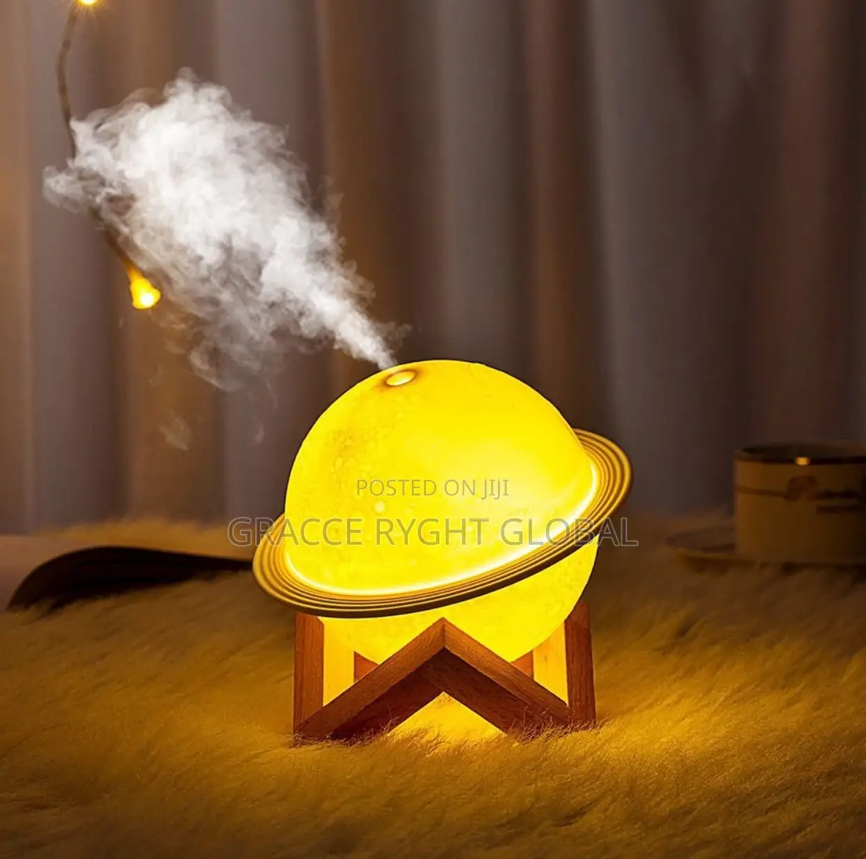 3d Planet Humidifier With Wooden Stand