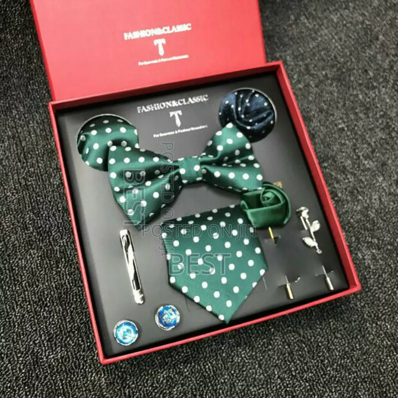 Luxury Set of Long Bow Ties With Accessories
