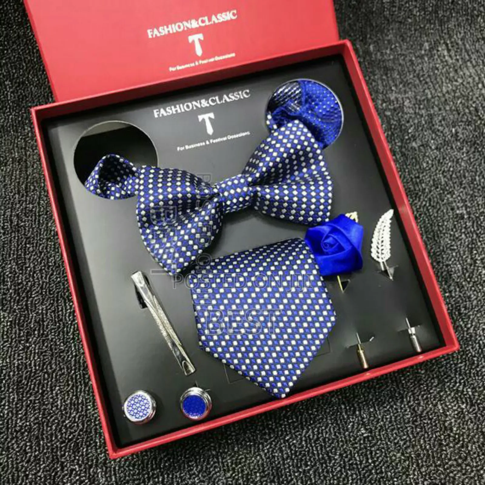 Luxury Set of Long Bow Ties With Accessories