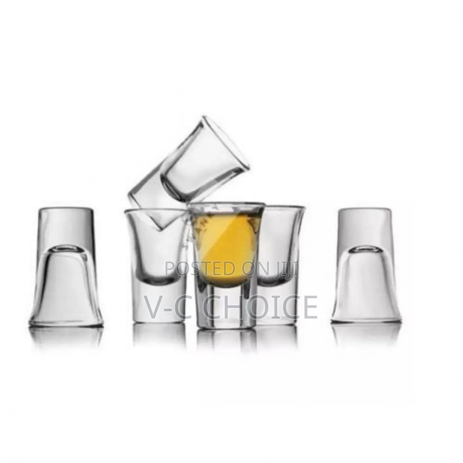 6 Tequila Shot Glasses & Bamboo Holder