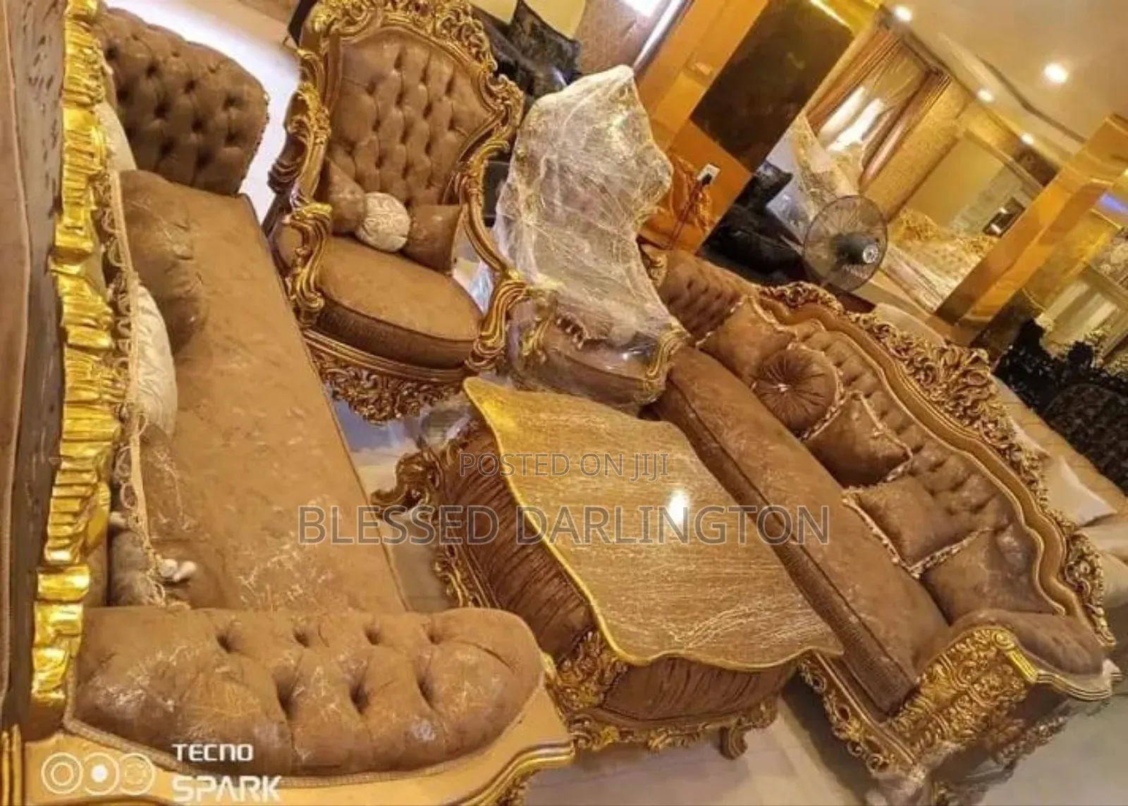 Excellent Executive Imported Gold Complete Sofa