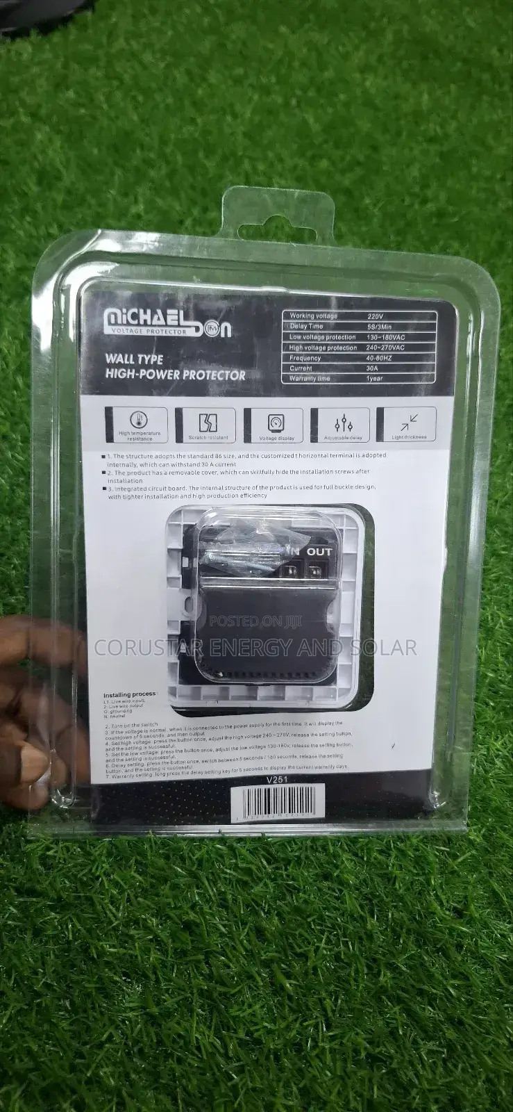 30a Wall Type High-Power Voltage Protector