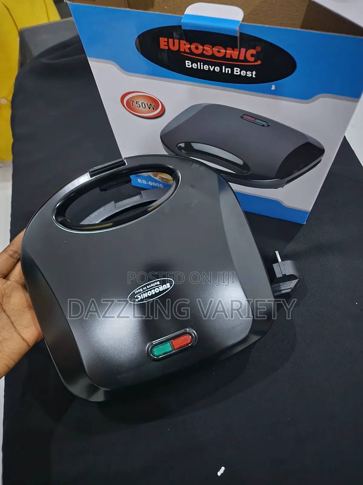 Portable Eurosonic 2-in-1 Toaster/Sandwich Maker for Toast Bread