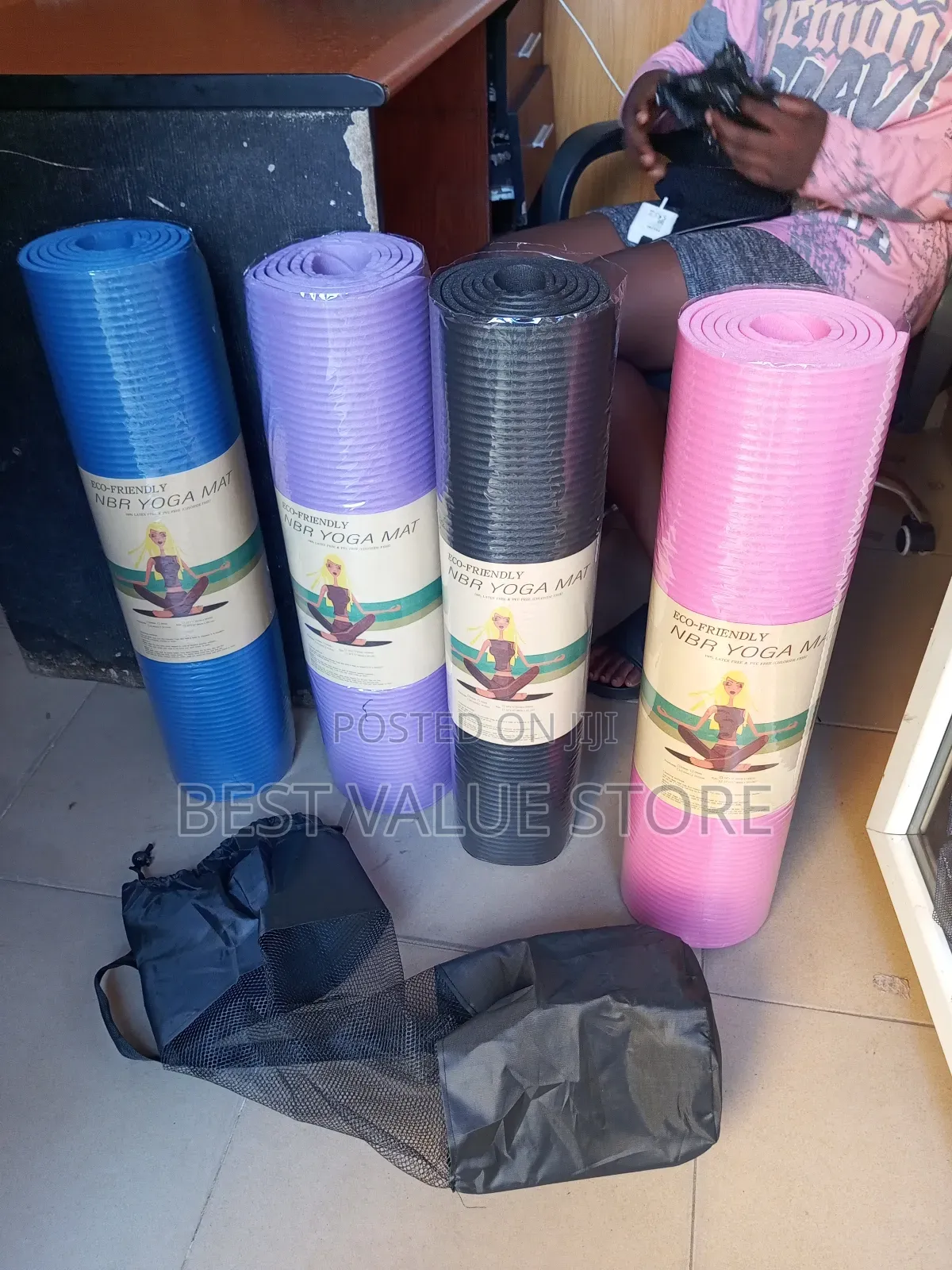 Yoga Gym Mat With Bag Carrier NBR Mat