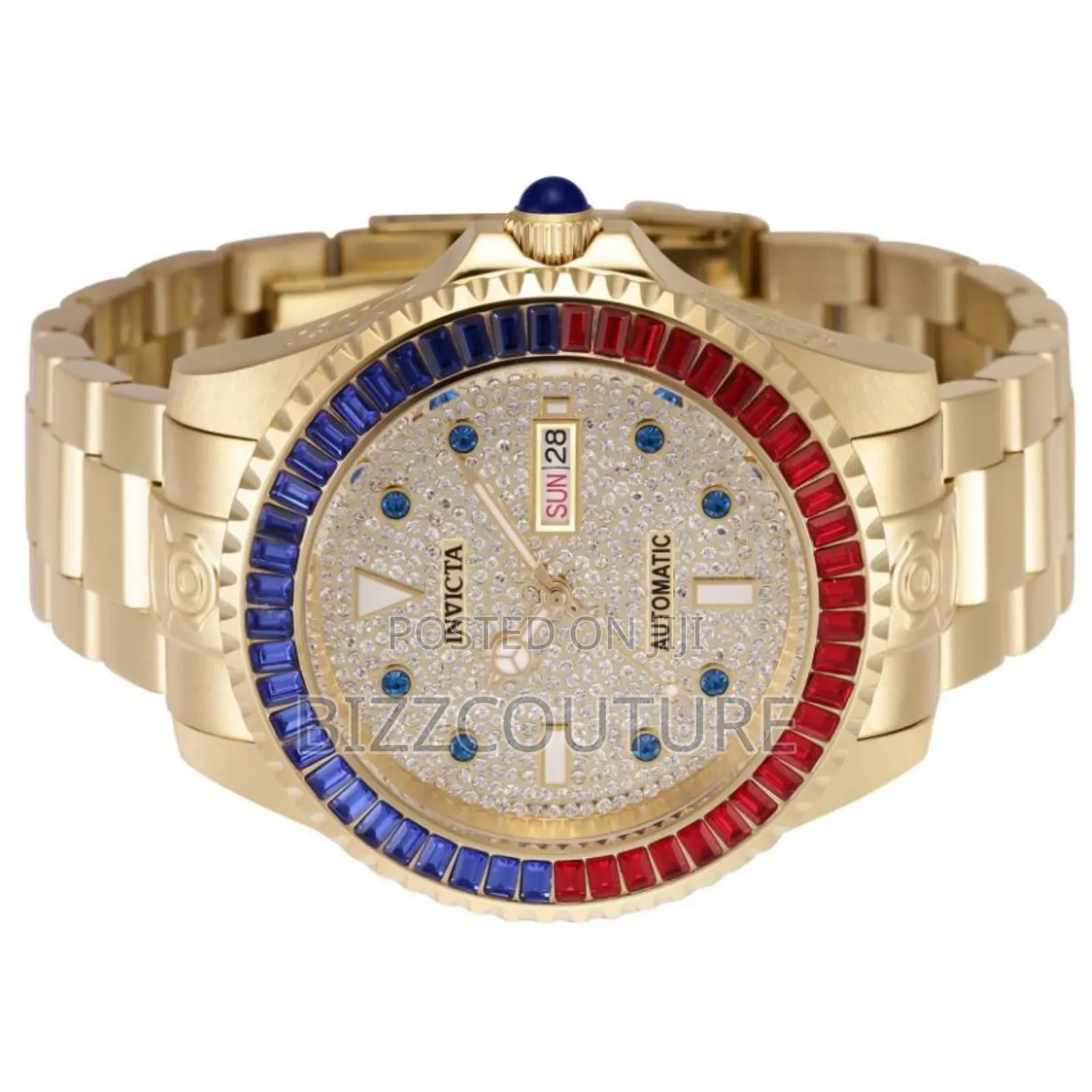 Invicta Men’S Pro Diver Automatic Gold-Tone Pave Dial Watch