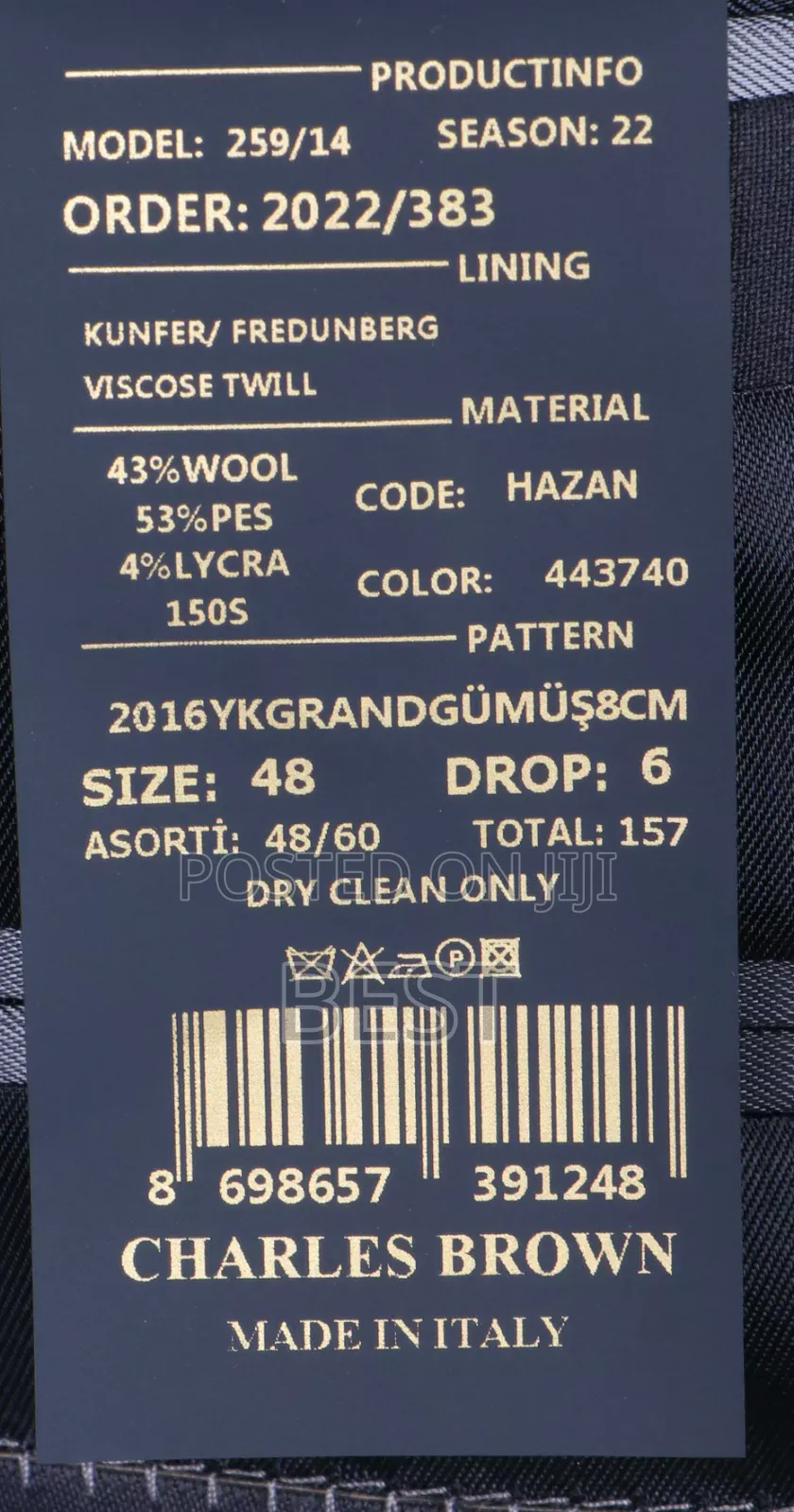 Charles Brown Exclusive Luxury Italian Suit Collections