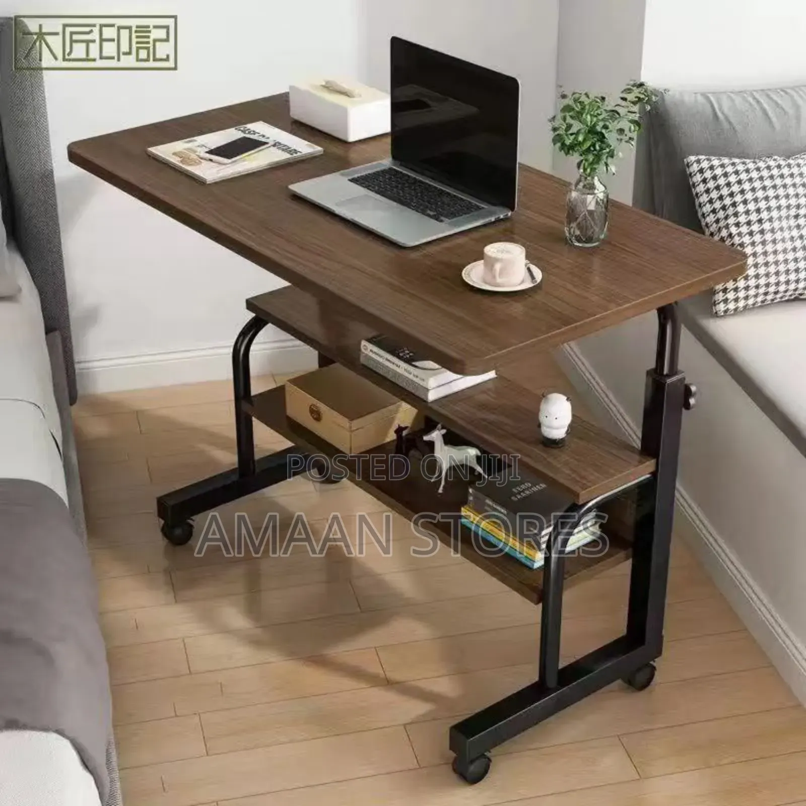 2 Step Laptop Table- 4 Rolling Wheels
